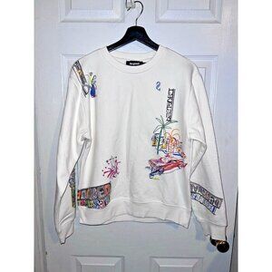 DESIGUAL Mariscal Graphic Print Pullover Crew Sweatshirt Sz M